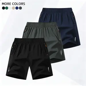 1/3-pack Men’s casual shorts,elastic waistband, zippered pockets; comfortable for summer beach and outdoor activities; polyester fabric, machine washable.#SummerVibes