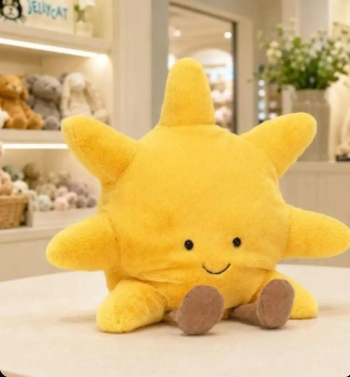 Cute Sun Plush Toy - Soft Yellow Sunshine Plushie Pillow, Kawaii Smiling Sun Stuffed Animal for Kids, Nursery Room Decor & Birthday Gifts