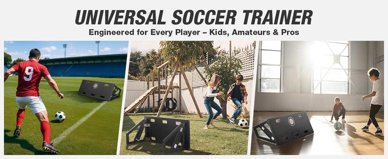 WARMOUNTS Large Soccer Rebounder Board, 3 Adjustable Angles Soccer Kick Back Trainer Board with 2 Sandbags, Portable Soccer Wall Rebounder for Control, Passing and Shooting Practice (40'' x 16'')
