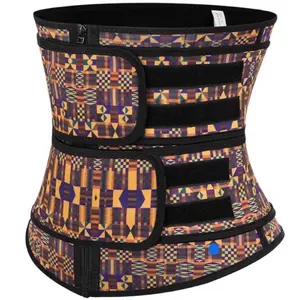 African Print Waist Trainer with Zipper and Strap for Stylish Comfort Shapewear Compression postop surgery  Faja  Womenswear 1 strap
