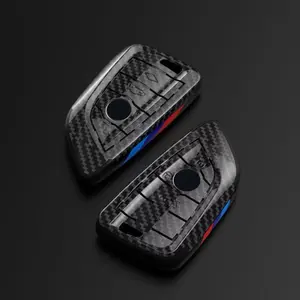 ABS Carbon Fiber Pattern Key Shell Case for BMW F10 F20 F22 F30 F32 F48 F15 F16 F25 G30 G01 – Key Fob Housing Protective Cover Vehicle Interior