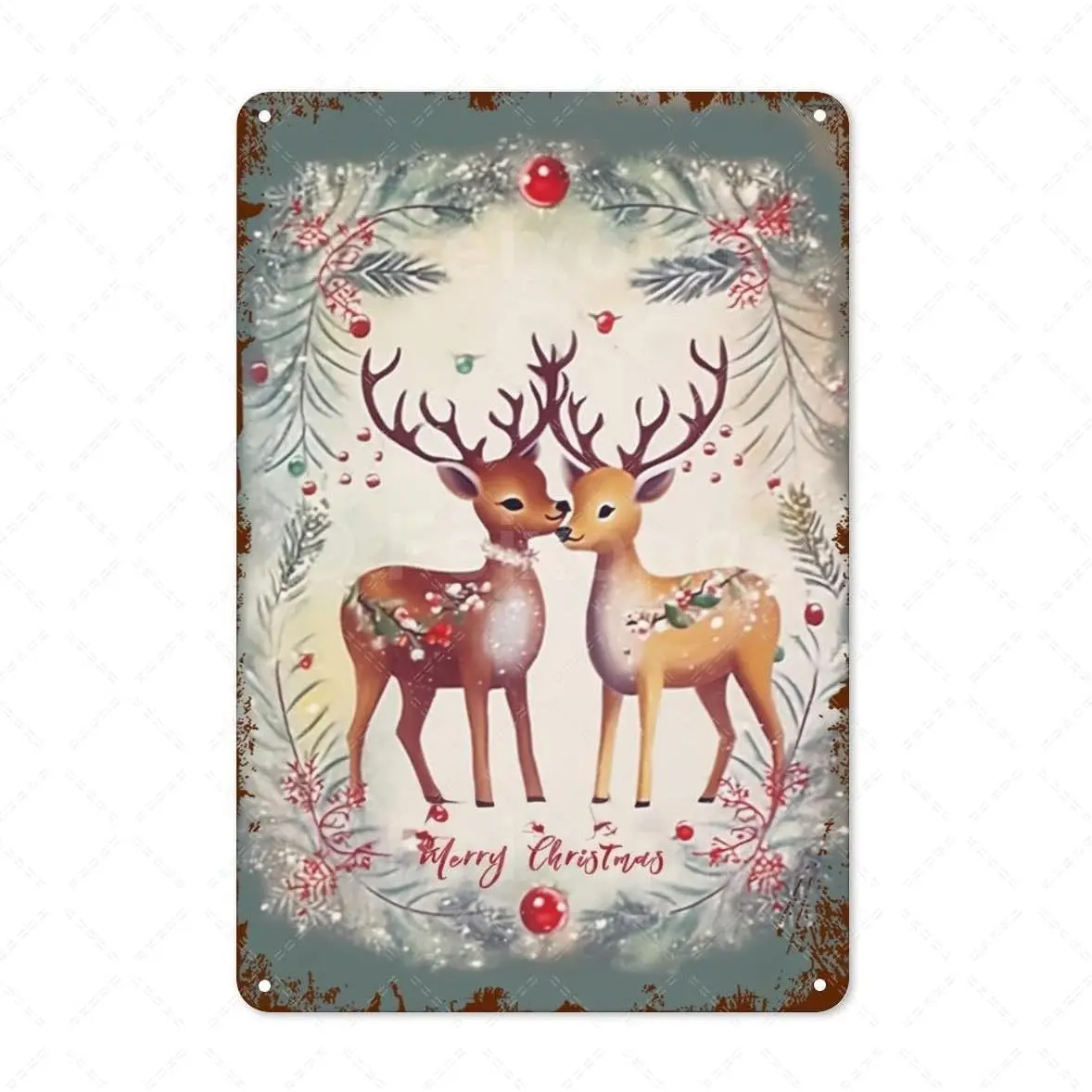 Chrismas Metal Tin Sign Vintage Merry Christmas Metal Sign Rustic Wall Decor For Home Bar Cafe Metal Sign 8x12 Inch