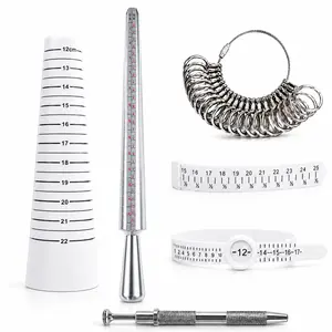 Ring and Bracelet Sizing Tool Kit with Ring Mandrel Ring Gauge Set Bracelet Sizer and Finger Measuring Tools