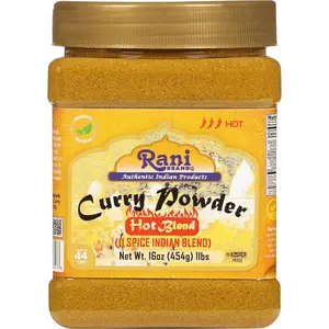 Rani Curry Powder Hot Natural 11-Spice Blend 16oz (1lb) 454g PET Jar ~ Salt Free | Vegan | Gluten Friendly | NON-GMO | Kosher | Indian Origin