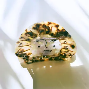 Velvet Claws Mr. Golden Sun Hair Clip Acetate Lightweight Strong Hold Claw Clip for Shorter Thinner Hair or Half-Up Half-Down Look