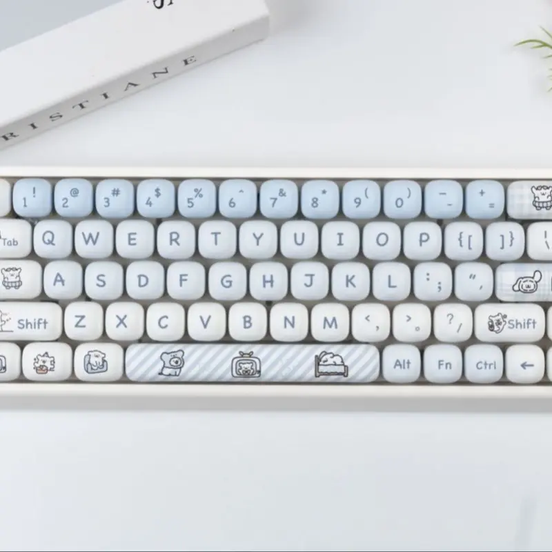 149 Key Maltese Dog Theme Pbt Keycaps, Dye Sublimation Process, Mog Profile, Compatible with Mx Axis, for 61/64/68/87/96/104/108 Keyboards