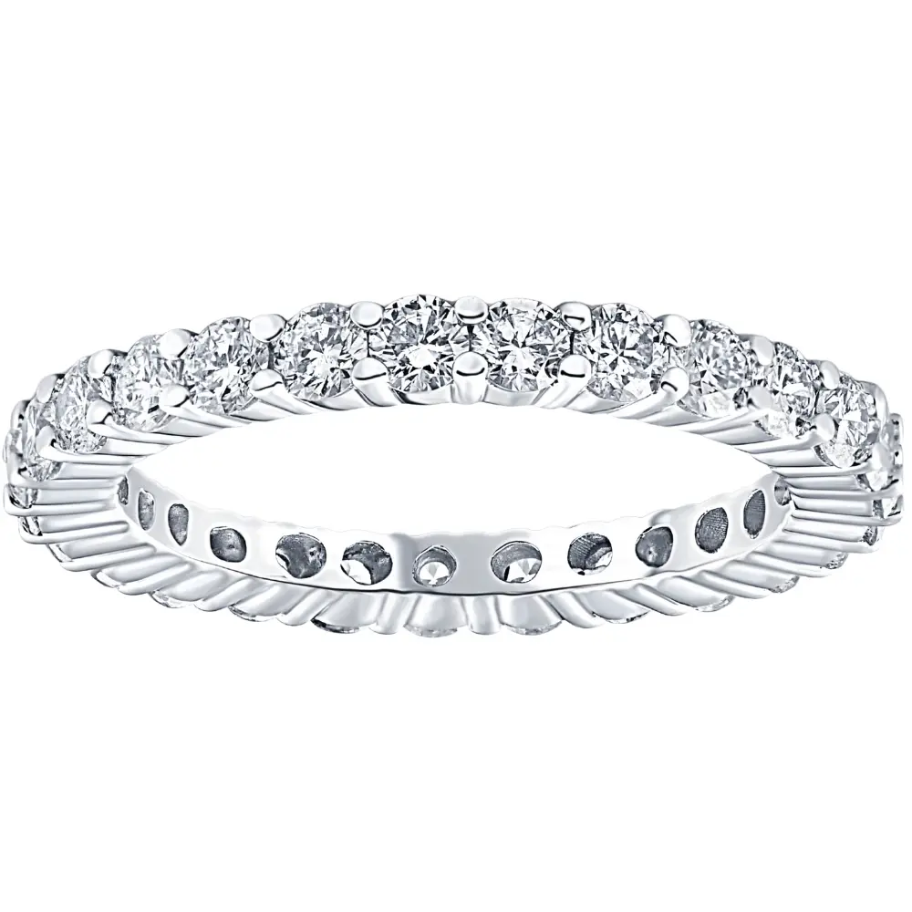 1ct Prong Diamond Eternity Ring 14K White Gold