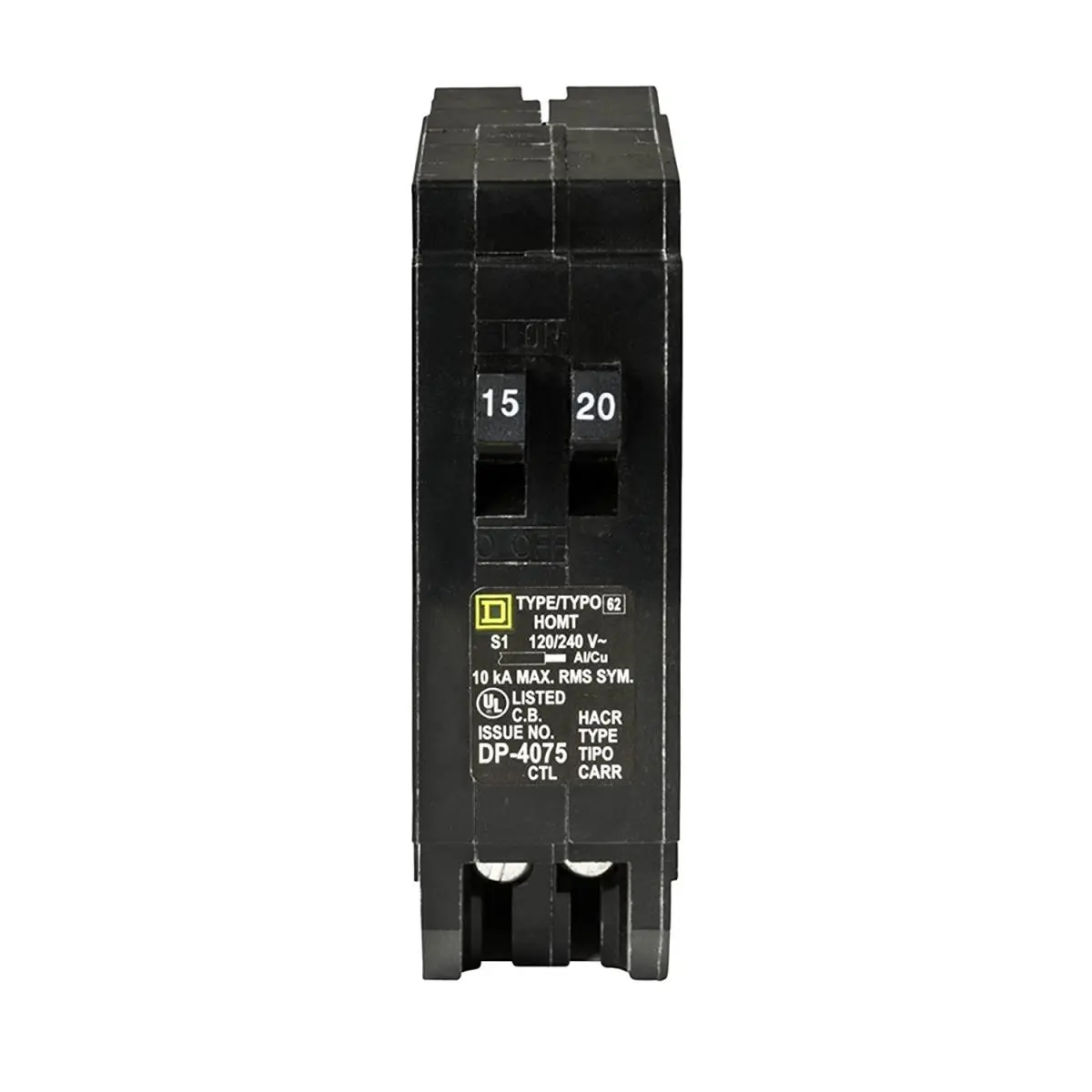 Square D By Schneider Electric  15 A & 20 A Singl Pole Tandem Circuit Breaker