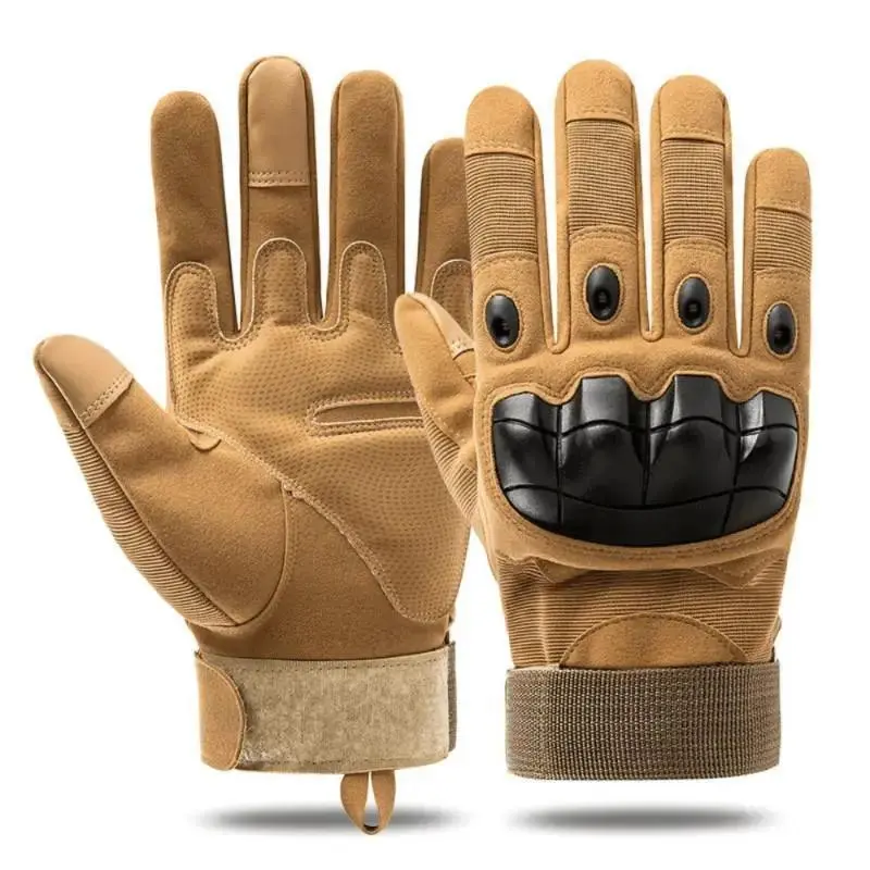 Men's Nylon Tactical Full Finger Armored Biker Gloves - Knuckle Armor, Anti-Slip Surface, Touch Screen, Breathable, Adjustable, Fitted Flexible, High Performance for Outdoor Motorcycle Riding, Motocross, Nonslip, Offroad, Camping, Climbing, Dual Sport, Cy