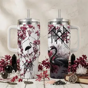 Sleep Token Band Tumbler with Handle - 20oz & 40oz Insulated Travel Mug, Gift for Fans