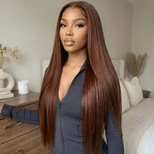 【LIVE NEW IN】UNice Medium Chocolate Brown Yaki Straight Glueless 7x5 Closure Human Hair Wigs with Drawstring Natural Hairline No Slip Beginners Friendly