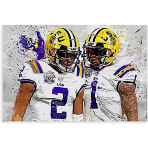 Justin Jefferson Ja'Marr Chase Canvas Poster Wall Art Decor Print Picture Paintings for Living Room Bedroom Decoration Gift Ornaments High Quality AAA+++ Artistic Photo