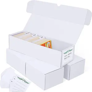 Trading Card Storage Box, Cardboard Storage Boxes with Dividers for Baseball, Sports, Game, Playing Card Collection Organizer, pack of 3