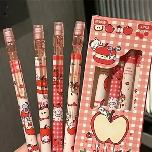 Cute Apple Pattern Automatic Pencil Extender Anti-Break Core, Includes Eraser, Durable Plastic Stationery, Writing Stationery, Office School Supplies, Gift