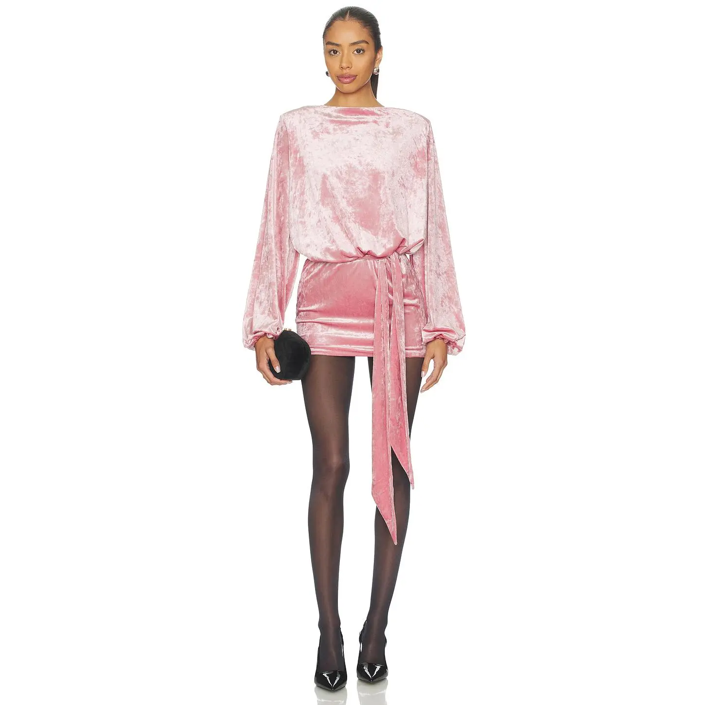 retrofete Elysia Velvet Dress in Vintage Rose