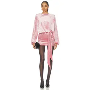 retrofete Elysia Velvet Dress in Vintage Rose