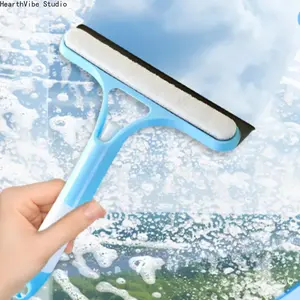 Minimalist Silicone-Blade Squeegee Cleaning Tool with Built-in Sprayer, Bathroom Squeegee for Shower, Streak-Free for Car Windows & Kitchen Mirrors