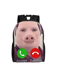 1 pc Super Quality John Pork Is Calling 1 Storage Bag Outdoor Retro Washable For Women Schoolbag For Gifts Back To School Season
