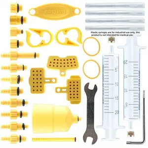 Brake Bleed Kit for Shimano & Tektro Hydraulic Disc Brakes, 32-Piece Bicycle Brake Pump Set, Abs Material, Includes Funnel and Oil Seal, Brake Tools, Bicycle Parts