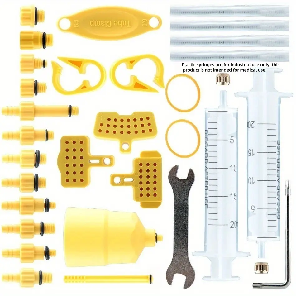 Brake Bleed Kit for Shimano & Tektro Hydraulic Disc Brakes, 32-Piece Bicycle Brake Pump Set, Abs Material, Includes Funnel and Oil Seal, Brake Tools, Bicycle Parts, Road Bike Parts