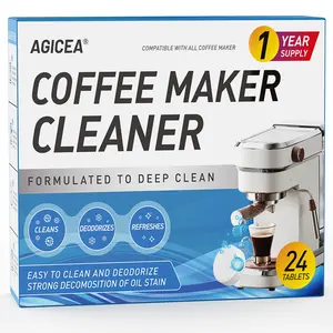 Coffee Machine Cleaner Descaler Tablets - 24 Pack, Deep Cleaning and Descaling for All Coffee Makers , Coffee Maker Pot Descaling & Cleaning Tabs, Descale Drip Coffe And Espresso Machines
