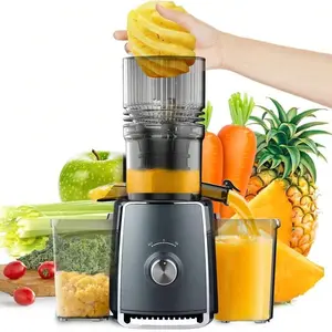 Cold Press Juicer, Celiberry Slow Masticating Juicer Machines With 4.1" Large Feed Chute Fit Whole Vegetable And Fruit, Self Feeding Slow Juicer Easy Clean, Quiet Motor Juice Extractor