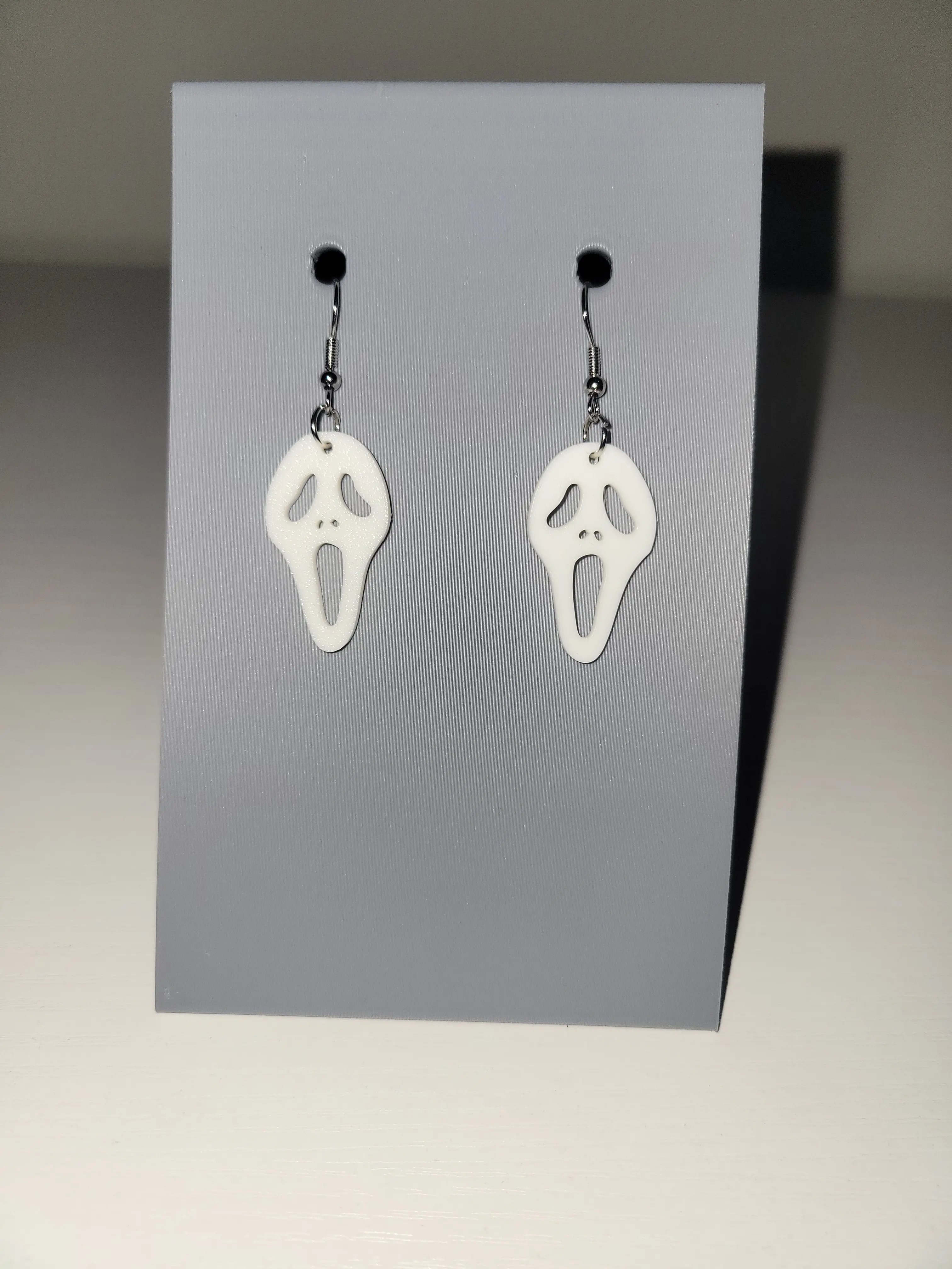 3D Printed Ghost Face Earrings - Horror Movie Inspired Halloween Jewlery