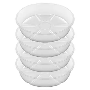 4Pack Clear Plant Saucer 10Inch Plastic Plant Saucers Thicker Plant Tray Flower Pot for Indoor Outdoor Garden