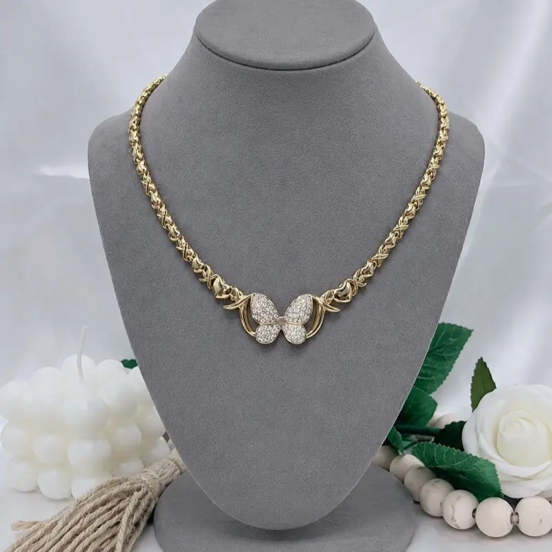 Gargantilla de mariposa laminado 14k largo 17 inch