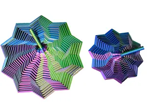 3D Printed Expanded Sensory Fidget Star with Handle Hypnotizing Visual & Satisfying Sight Sound Fidget Toy for All Ages