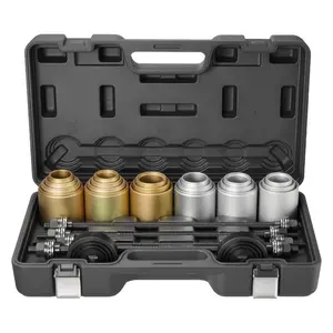 VEVOR Pull and Press Sleeve Kit, 26 PCS, Steel Bush Removal Insertion Sleeve Tools with Carrying Case, Compatible with LCV and HGV Engines, for Removing and Installing Bushings, Bearings, and Seals