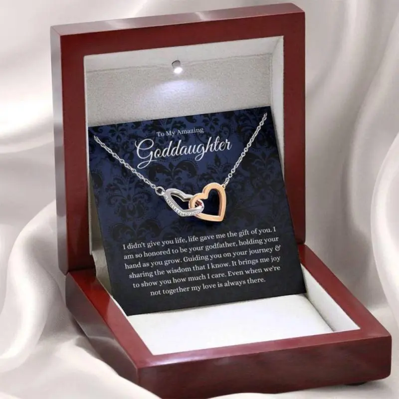 Goddaughter Necklace Gifts From Godfather, Baptism Gift, First Communion Necklace Gift For Girls