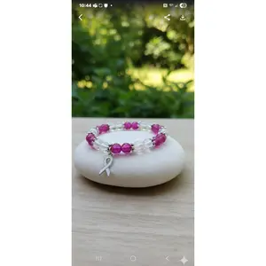 Lung Cancer Awareness Ribbon Bracelet: Handmade Beaded Jewelry