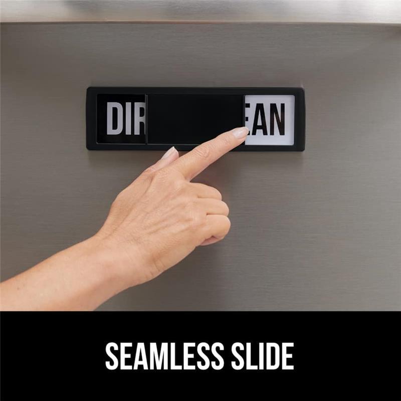 Dishwasher Magnet - 7x2 Inches with Optional Adhesive Sticker, Water Resistant Plastic, Strong Magnetic Construction, Non-Scratch Design