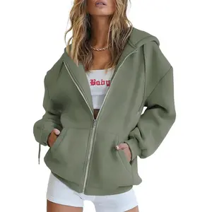 Women's Long Sleeve Zip Up Y2K Hoodies With Pockets