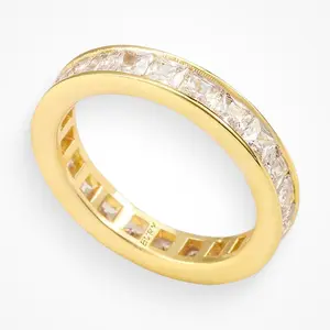 EVRY JEWELS Gold or Silver Plated Women's Waterproof Princess Ring