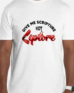 Scripture not Lipture Tshirt Cotton Crew Neck White or Grey