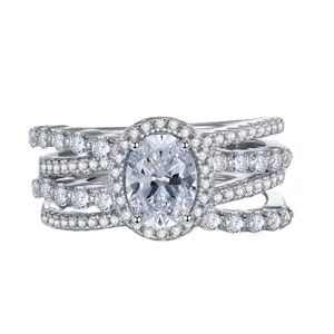 S925 sterling silver wide oval cut ring 6*8mm 6A cubic zirconia fashion jewelry accessory for women girls promise ring-159