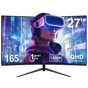 Z-EDGE 27" 165Hz QHD Curved Gaming Monitor 2560x1440 1ms Response Time Frameless Design  FreeSync DP HDMI