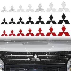 1Pcs For Mitsubishi Outlander Ralliart Lancer 9 10 ASX Pajero L200 EVO 3D ABS Car Logo Front Hood Grille Emblem Rear Trunk Badge Sticker Decal Decoration Auto Accessories Car Decals