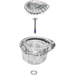 Replacementfor One-Handle Tub and Shower Knob Handle Kit, White and Chrome Knob Insert