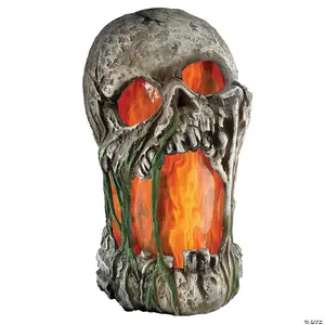 12" Flaming Rotten Skull