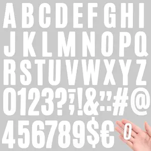 32 Sheets 2 Inch Letter and Number Stickers Self Adhesive Vinyl Letters Alphabet Stickers Big Font Letters Number Tags for School Classroom  Mailbox Decor (White)