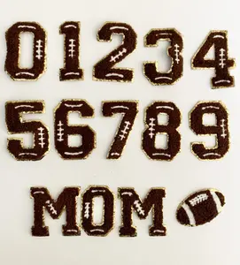 Chenille Football Iron on Patches for Crafting