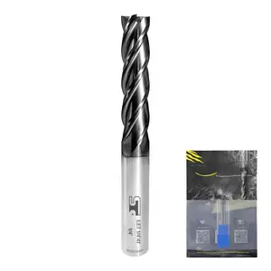 Micrograin Carbide Square Long Flute End Mill - 3/8" Diameter 1-1/2" Flute Length, 4" OVL, 4 Flutes - ILET (, 3/8") - for Alloy Steels, Hardened Steel & Metal- Mill Bits Sets