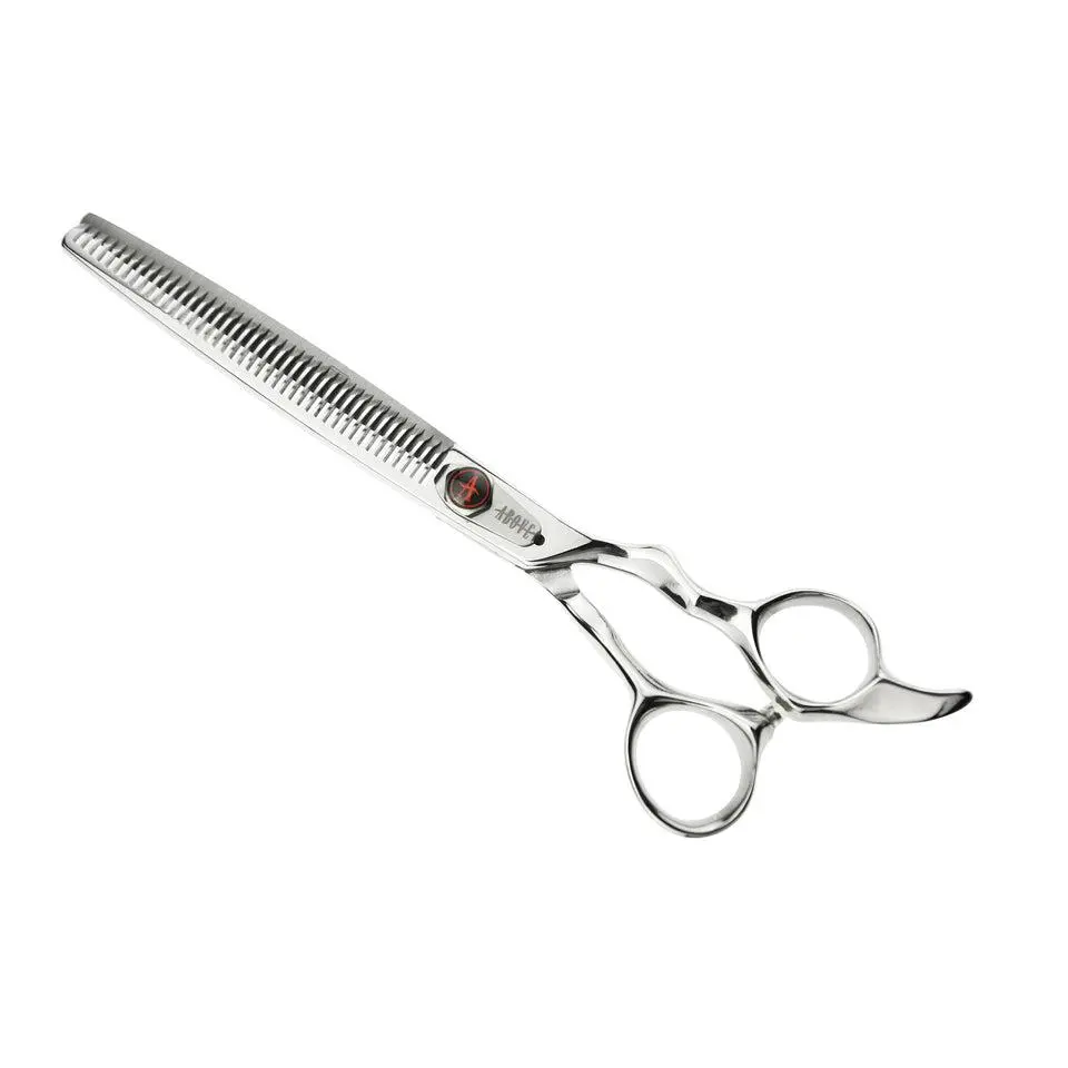 Above Ergo Grooming Blender Shears, 7.0in Ergonomically Designed Cobalt Steel Scissors with 42 Teeth, Palm Rest, Fist Offset for Barbers