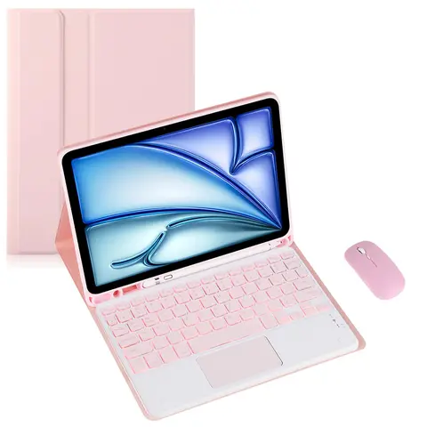 Keyboard Case with Mouse For iPad (A16) 11th Gen&10th Gen, Magnetic Case with Keyboard, Touchscreen and Mouse, Thin & Light Cover with Pencil Holder, Foldable Protective Cover, Auto Wake/Sleep, USB-C Charging,  Anti-Drop Design, Tablet