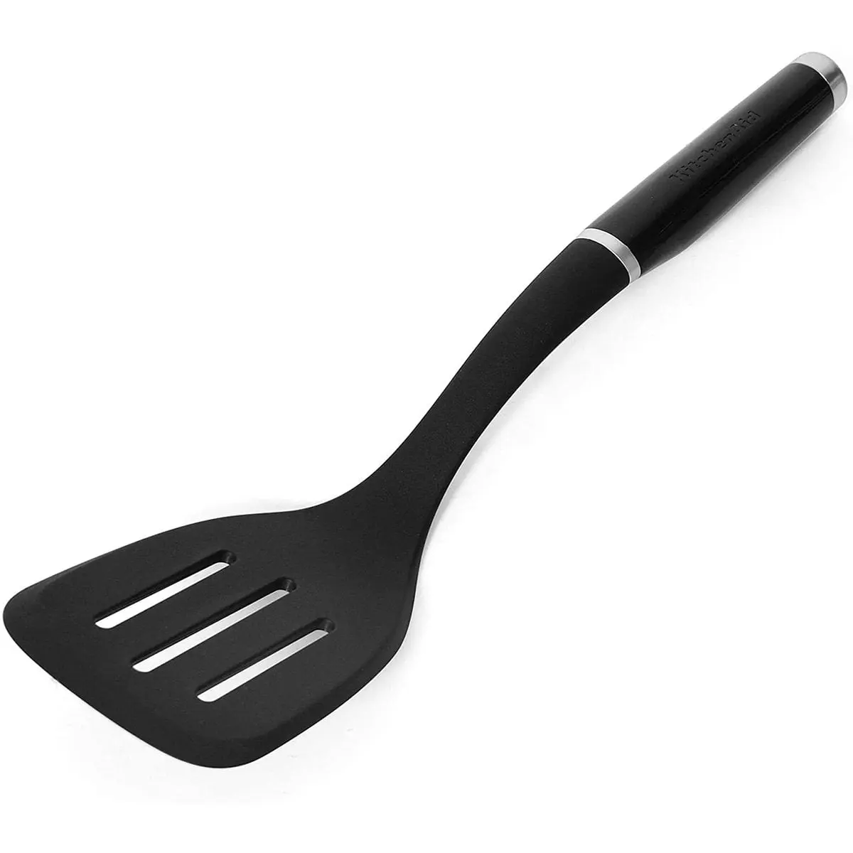KitchenAid Slotted Turner Kitchen Utensil - 3.5x8.5 in, Black ABS & Nylon, Durable, Heat Resistant, Dishwasher Safe, for Home & Everyday Use, Home Use
