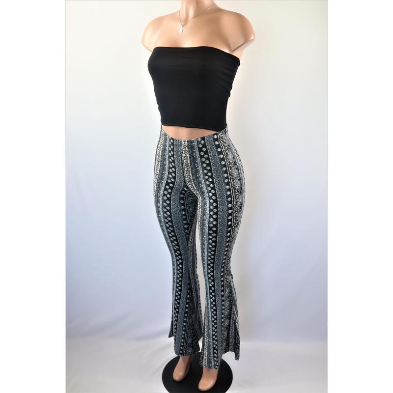 Dark Santana Palazzo Pants forbidden jeans flare slippery pants High Waisted Casual Comfortable Fit Formal