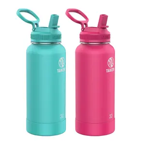 Pickleball Savings Bundle 2pc - 32 oz Dropshot Teal Straw Lid, 32 oz Backspin Pink Straw Lid